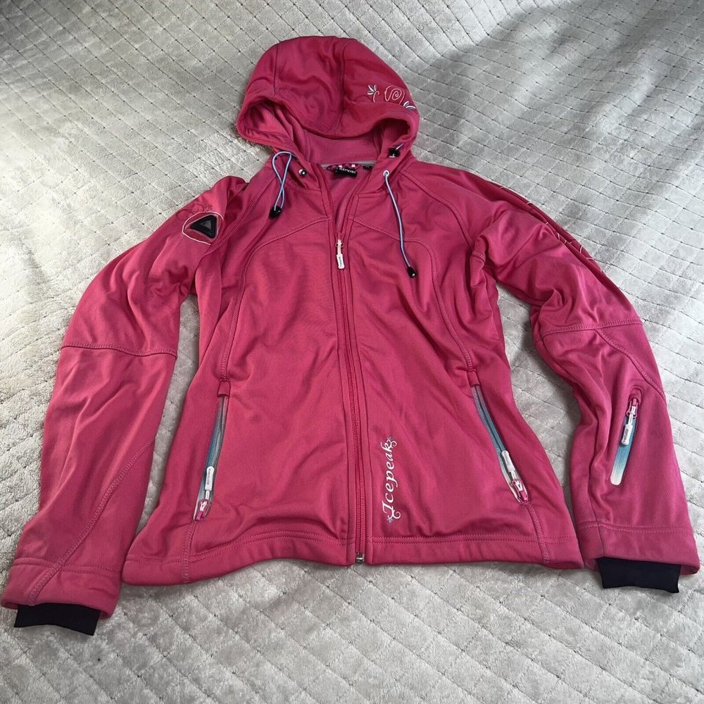 Icepeak Womens fleece-lined ski activewear Jacket SZ US8 hot pink details